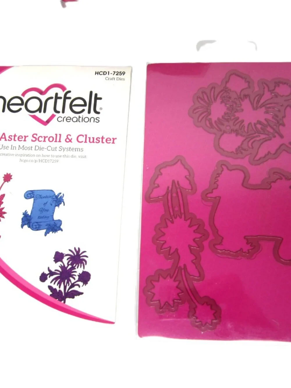 Heartfelt Creations Wild Aster Scroll & Cluster Cling Stamps & Craft Dies Floral